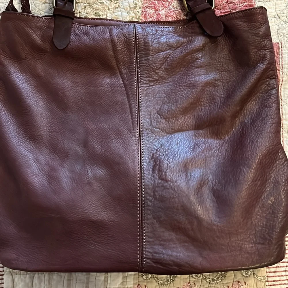 Gorgeous Borse in Pelle Italy leather hobo bag burgundy large